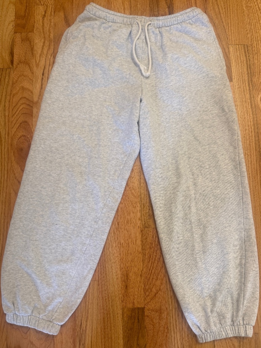 American Eagle High-Waisted Baggiest Fleece Joggers Heather Gray Small